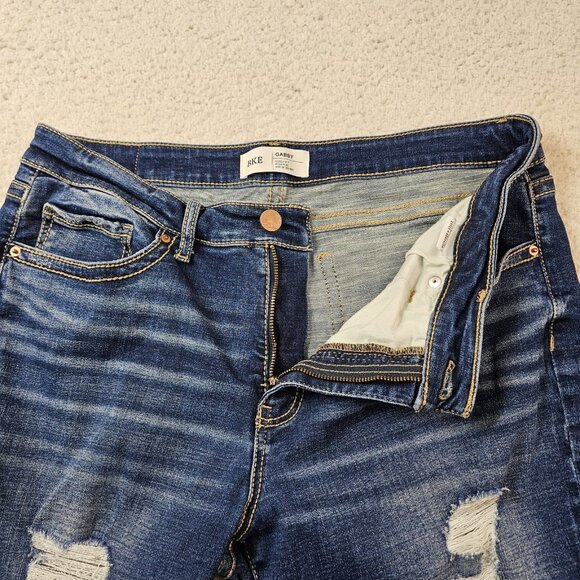 BKE Jeans Womens Gabby 31 Curvy High Rise Ankle Heavy Distressed Thick Stitching - Picture 12 of 16